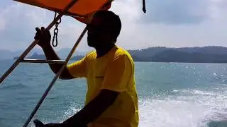 Fun boat ride to our diving spots between Langkawi's islands  -  Malaysia's west coast