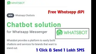 Free Whatsapp API. Very fast and Easy. Whatsbot No-1 Whatsapp API. 100% Free and working.