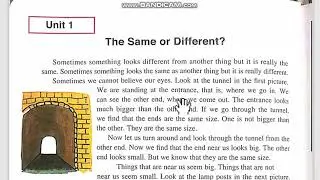 English class: 5 Unit #1 The same or different (reading)