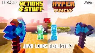 ACTIONS AND STUFF Bedrock vs HYPER PUNCHY Java COMPARISON (minecraft mod)