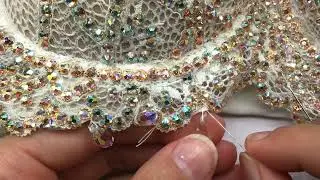 How To Attach Serinity Pendants as a Trim Edging on Fabric 💎💖✨ #fyp #diy #craft