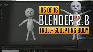 Making a troll - Sculpting body (5/16) Blender 2.8
