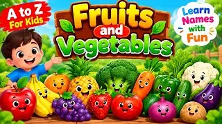 Fruits and Vegetables Names for Kids | Learn Fruits & Vegetables in English and Hindi | kids video