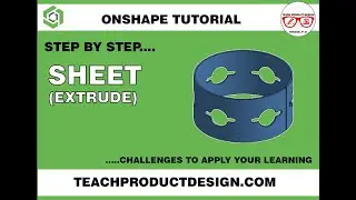 Onshape Tutorial. How to create a SHEET METAL cylinder and NET/FLATTENED part. Step by step.