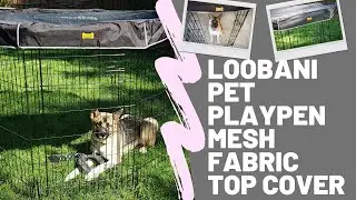 LOOBANI Pet Playpen Mesh Fabric Top Cover
