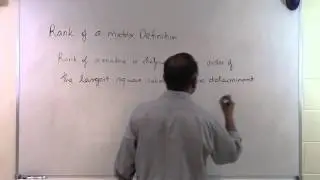Chapter04.05: Lesson: Rank of a Matrix Definition