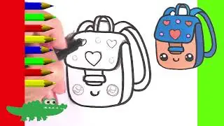 Kawaii. Dibujos para dibujar. Dibujos cute para hacer muy fácil. Mochila 🎒