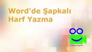 Word'de Şapkalı Harf Yazma, word dersleri
