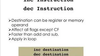 CSC159: Assembly Language - INC, DEC & NEG Instructions