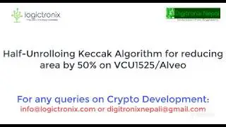 Half Unrolling Keccak for reducing area by 50% on VCU1525