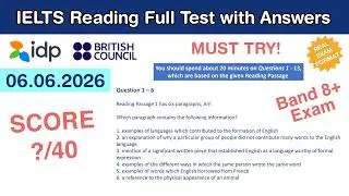 IELTS Academic Reading Practice Test with Answers 06.06.2026 - Test 