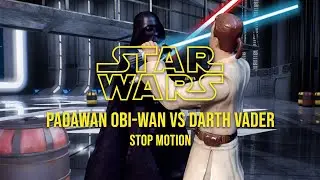 Obi-Wan (padawan) vs Darth Vader - Stop Motion Star Wars