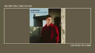 AJ Mitchell | I DON'T WANT YOU BACK (lyrics)