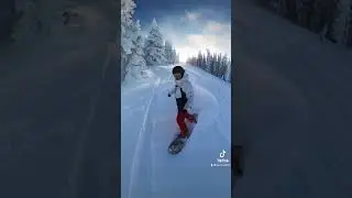 Snowboarding in POWDER at Steamboat! #shorts