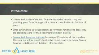 IFSC Code for Branches of Canara Bank In Kerala