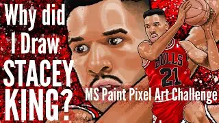 Insane Stacey King Pixel Art (Chicago Bulls basketball)