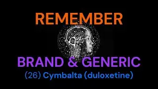 How to remember brand and generic drug names (26) Cymbalta (duloxetine)