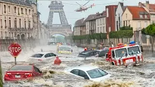 France is Sinking! Heavy Flood washes away cars and roads in Marseille, Europe is shocked