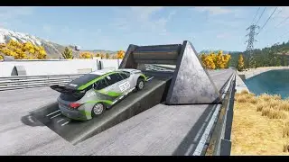 Cars vs Spinning Roller – BeamNG.Drive
