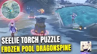 Dragonspine Seelie Torch Puzzle Trick #1 (Frozen Pool) Genshin Impact 1.2 New Puzzles