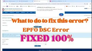 Error occurred while connecting dsc utility application epfo portal || 8189972804