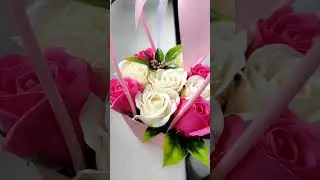Букет из мыльных роз в сумочке
