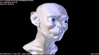 animation gollum 4.0 (sans texture) blender 2.66 3D