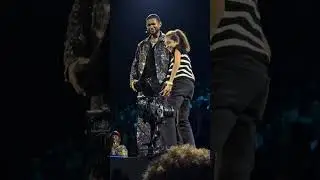 Usher had fun with the little girl on stage at Superbowl 2024 #ushersuperbowl #usher