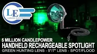 5 Million Candlepower Handheld Spotlight- Green Hunting Lens - 100 Watt Halogen - Spot/Flood Combo