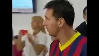Neymar Hugs Messi Before Debut For Barcelona v Lechia Gdansk - July 30th 2013