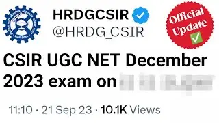 CSIR UGC NET December 2023 Exam Schedule Released 🔥 | Official Update | Foster Chemistry 😇 #csirnet