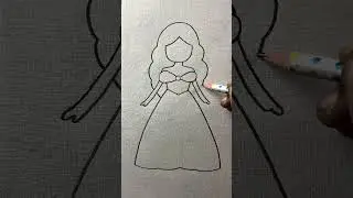 Simple princess drawing with pencil for beginners