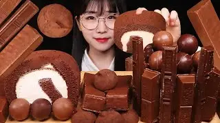 초콜릿 듬뿍🍫 초코 마스케포네 케이크 터녹스 카라멜 웨이퍼 초코디저트 먹방 CHOCOLATE CREAM CAKE DESSERT MUKBANG