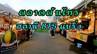เดินตลาดต้นไทร ติด BTS สถานีแบริ่ง แหล่งรวมของกินนั่งชิว ดนตรีสด มีที่จอดรถ #bangkok #thailand