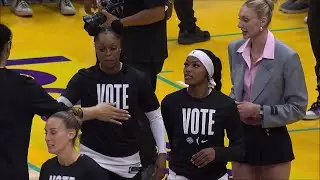 Pre-game court cam: Los Angeles Sparks WNBA basketball | Rickea Jackson  Azura Stevens Cameron Brink