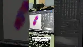 Multicolor Photoshop brush making timelapse - creating a textured effect inspired by ceramic glaze I