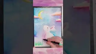 Making a dreamy bunny rabbit painting using water soluble ink brush pens 💕
