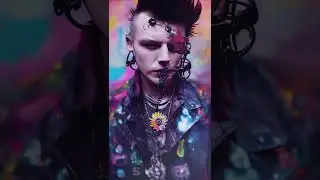 Portrait of a punk rock musician. Midjourney Gallery November 2022