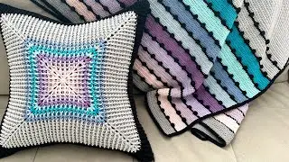 Как связать подушку крючком из остатков пряжи?