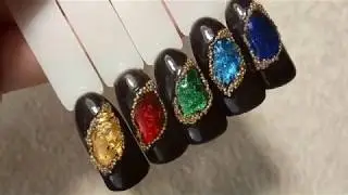 nail art камни фольга