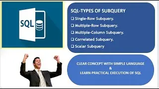 What are the Types of Subqueries?|Practical Execution in Oracle SQL Tool| Learn For Grow|Concept#25