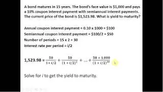 Solving for A Bond's Yield to Maturity with Semiannual Interest Payments