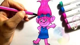 КАК РИСОВАТЬ РОЗОЧКУ ИЗ ТРОЛЛИ ♥ COMO DIBUJAR A LA PRINCESA POPPY How To Draw Poppy From Trolls