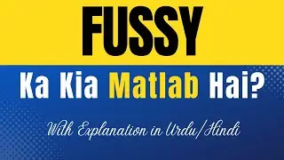 Fussy Meaning in Urdu |'Fussy Ka Kia Matlab Hota Hai'| Urdu/Hindi Explanation Included