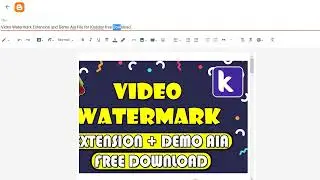 Video Watermark Extension and Demo Aia File for Kodular free