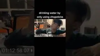 Drinking water with chopsticks #shorts