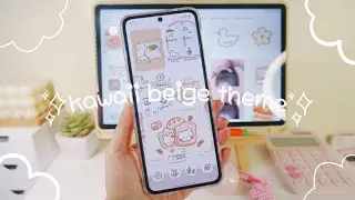 how to make your phone aesthetic ✨️ kawaii beige homescreen setup 🍂 galaxy z flip 4 ☁️