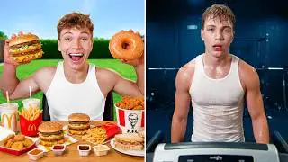 Eating & Burning 10,000 Calories in 24 Hours (Challenge)