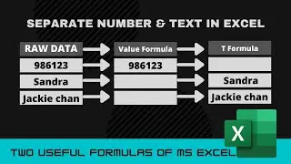 Extract Text & Numbers from your data | T Formula & Value function in excel