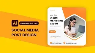 Social Media Post Design in Illustrator | Illustrator Tutorial | Digital Agency Banner